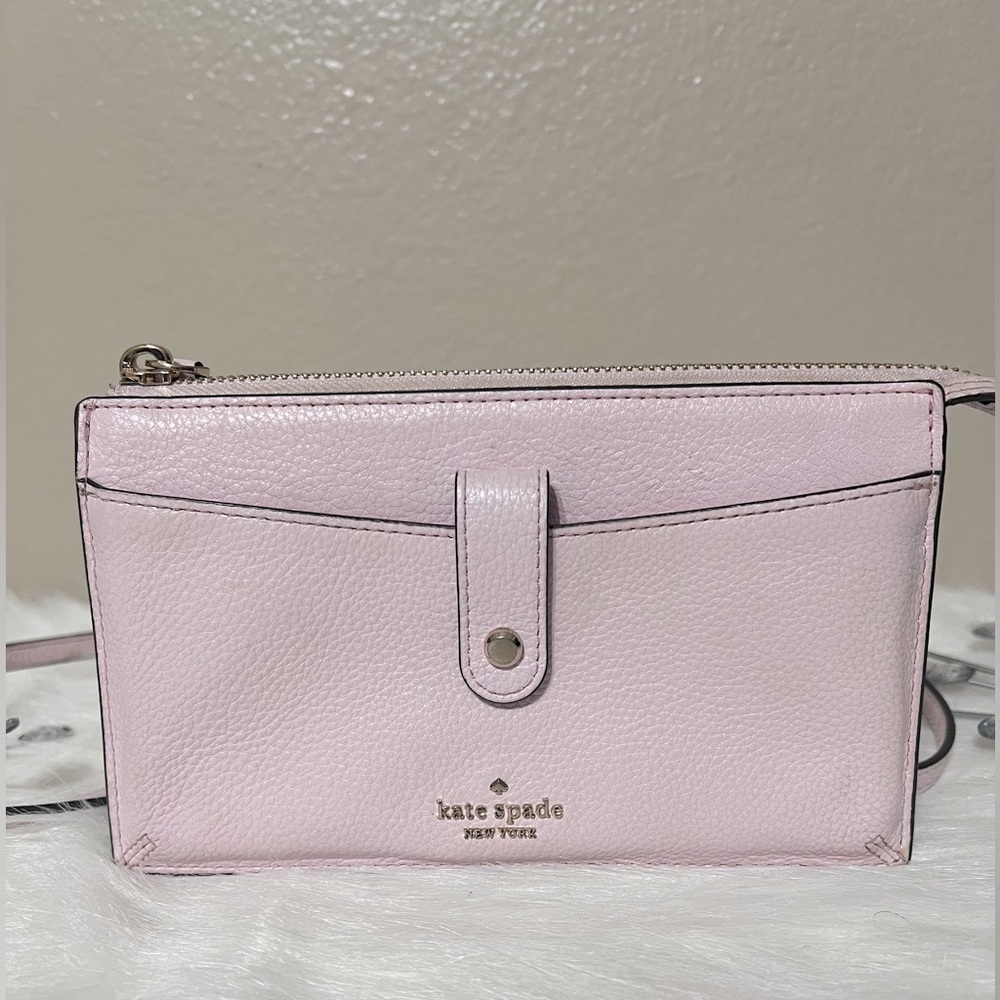 Kate Spade Kate small tab crossbody pre-Loved- pastel pink color